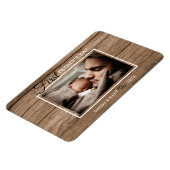 Eerste Vaderdag Foto Rustic Wood Magneet (Linkerzijde)