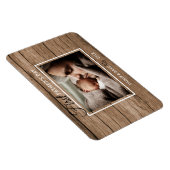 Eerste Vaderdag Foto Rustic Wood Magneet (Rechterzijde)