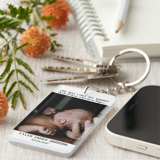 Eerste Vaderdag Foto Sleutelhanger (Voorkant Rechts)