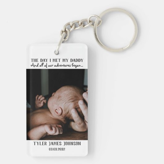 Eerste Vaderdag Foto Sleutelhanger (achterkant)