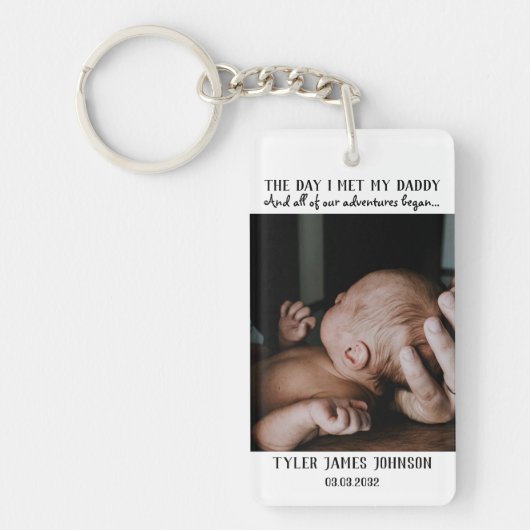 Eerste Vaderdag Foto Sleutelhanger (Voorkant)