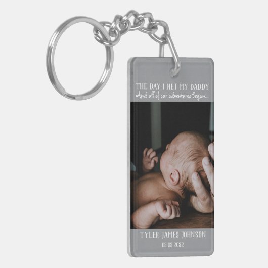 Eerste Vaderdag Foto Sleutelhanger (Voorkant Links)