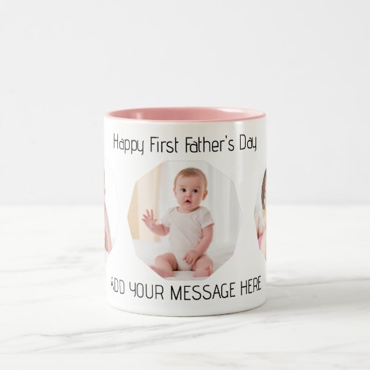 Eerste vaderdag foto tweekleurige koffiemok (Center)