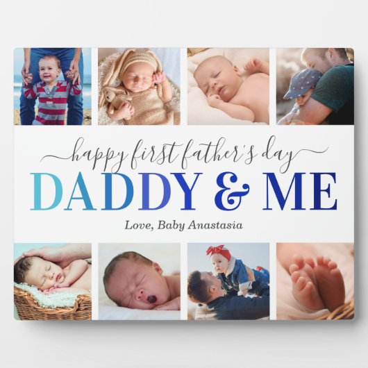 Eerste Vaderdag Foto van papa en mij Fotoplaat (Voorkant)