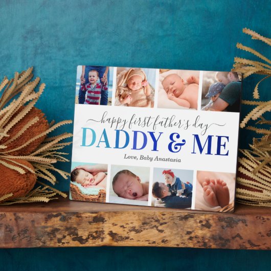 Eerste Vaderdag Foto van papa en mij Fotoplaat (Zijkant)