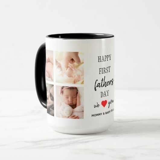 Eerste Vaderdag fotocollage | Dad Coffee Mok (Voorkant links)