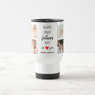 Eerste Vaderdag fotocollage   Dad Travel Mug Reisbeker
