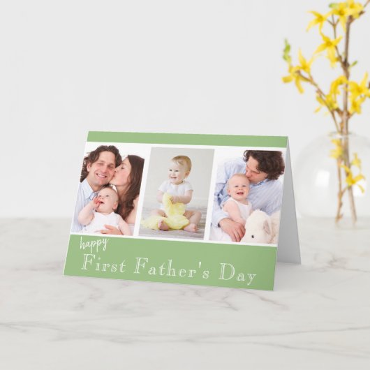 Eerste Vaderdag fotocollage Kaart (Gele Bloem)