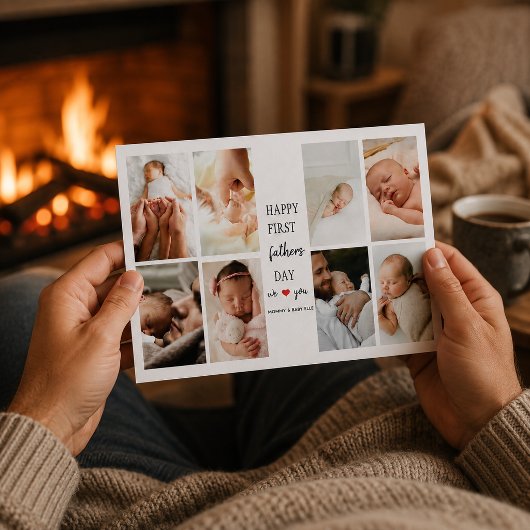 Eerste Vaderdag Fotocollage | Kaart voor Papa
