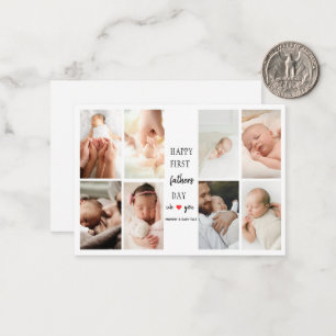 Eerste Vaderdag Fotocollage   Kaart voor Papa Notitiekaartje