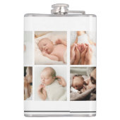 Eerste Vaderdag fotocollage | Papa Flask Gift Heupfles (Achterkant)