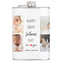 Eerste Vaderdag fotocollage | Papa Flask Gift