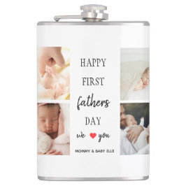 Eerste Vaderdag fotocollage | Papa Flask Gift Heupfles