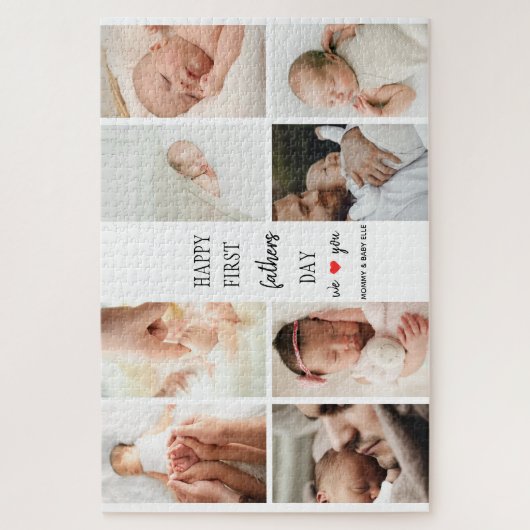 Eerste Vaderdag fotocollage | Papa-puzzel Legpuzzel (Verticaal)
