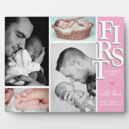 Eerste vaderdag Fotocollage Plaque – Modern Fotoplaat