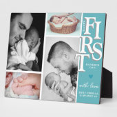 Eerste vaderdag Fotocollage Plaque – Modern Fotoplaat (Zijkant)