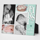 Eerste vaderdag Fotocollage Plaque – Modern Fotoplaat (Zijkant)