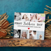 Eerste Vaderdag Fotocollage Plaque | van papa Fotoplaat (Zijkant)