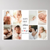 Eerste Vaderdag fotocollage | Poster voor papa (Voorkant)