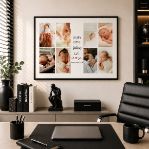 Eerste Vaderdag Fotocollage   Poster voor Papa
