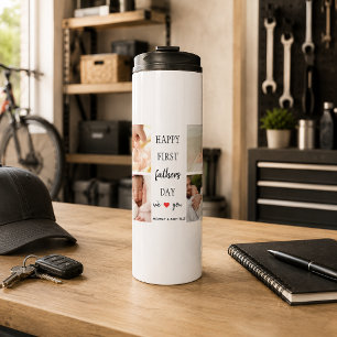 Eerste Vaderdag Fotocollage Thermische Tumbler Thermosbeker