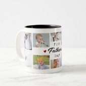 Eerste Vaderdag fotocollage Tweekleurige Koffiemok (Voorkant links)