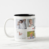Eerste Vaderdag fotocollage Tweekleurige Koffiemok (Links)