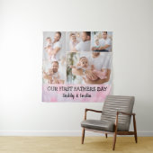 Eerste Vaderdag Fotocollage Wandtapijt Wandkleed (In situ)