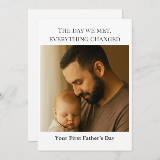 Eerste Vaderdag Fotokaart - De dag dat we elkaar o Kaart (Voorkant / Achterkant)