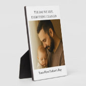 Eerste Vaderdag Fotoplaquette - De dag dat we elka Fotoplaat (Zijkant)