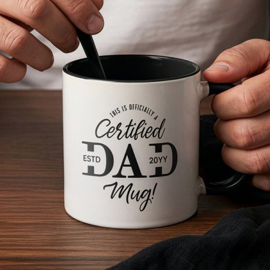 Eerste Vaderdag Gecertificeerde Vader Mok Nieuwe V