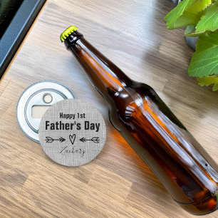 Eerste Vaderdag Gepersonaliseerd Button Flesopener