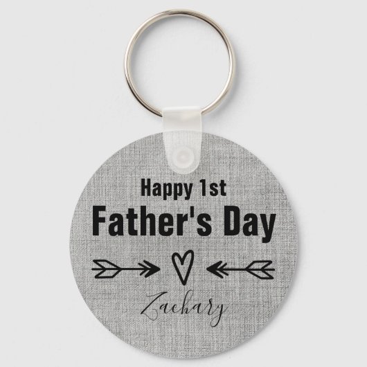 Eerste Vaderdag gepersonaliseerd Sleutelhanger (Voorkant)