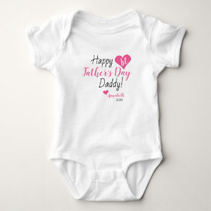 Eerste Vaderdag Gift Pink Baby Girl Dochter Romper