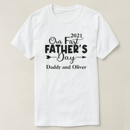 Eerste Vaderdag Heren Wit T-shirt (Design voorkant)