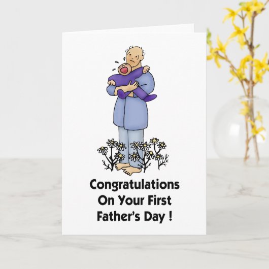 Eerste Vaderdag Kaart (Gele Bloem)