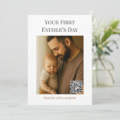 Eerste Vaderdag Kaart met QR Surprise (Staand voorkant)
