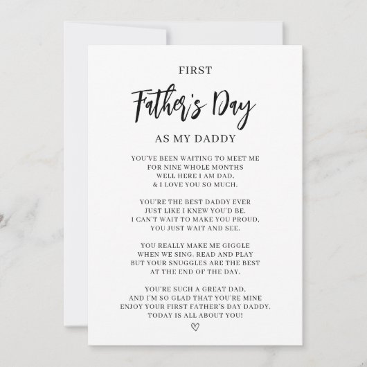 Eerste Vaderdag Kaart van Baby (Voorkant)