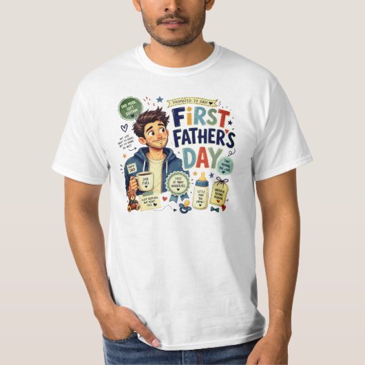 Eerste Vaderdag - Kies je maat  T-shirt (Voorkant)