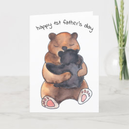 Eerste Vaderdag Knuffelkaart met Beer voor Baby Kaart