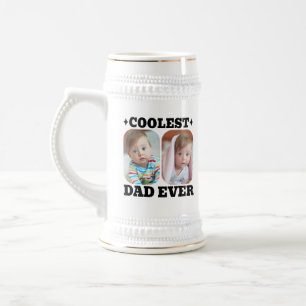 Eerste Vaderdag Koelste Papa Ooit Baby Foto Cool Bierpul