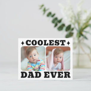 Eerste Vaderdag Koelste Papa Ooit Baby Foto Cool Briefkaart