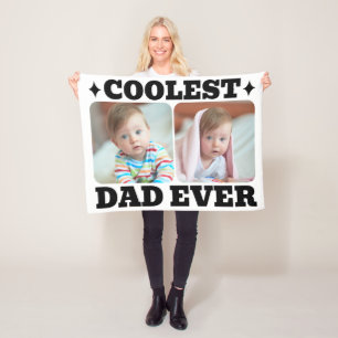 Eerste Vaderdag Koelste Papa Ooit Baby Foto Cool Fleece Deken
