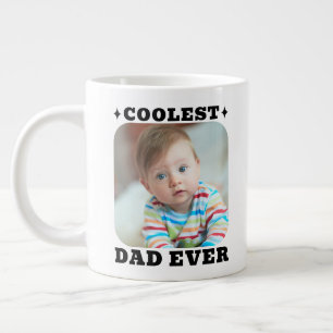 Eerste Vaderdag Koelste Papa Ooit Baby Foto Cool Grote Koffiekop