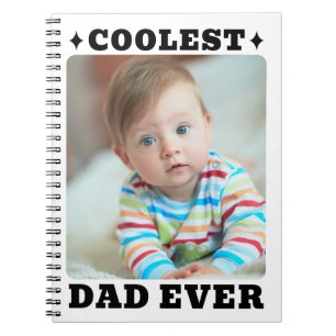 Eerste Vaderdag Koelste Papa Ooit Baby Foto Cool Notitieboek