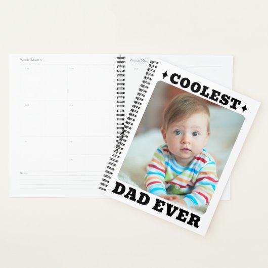 Eerste Vaderdag Koelste Papa Ooit Baby Foto Cool Planner (Display)