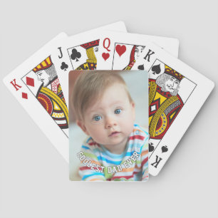 Eerste Vaderdag Koelste Papa Ooit Baby Foto Cool Pokerkaarten