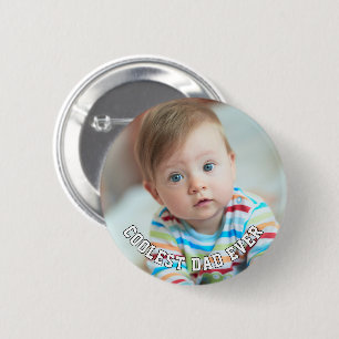Eerste Vaderdag Koelste Papa Ooit Baby Foto Cool Ronde Button 5,7 Cm