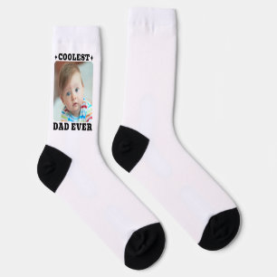 Eerste Vaderdag Koelste Papa Ooit Baby Foto Cool Sokken