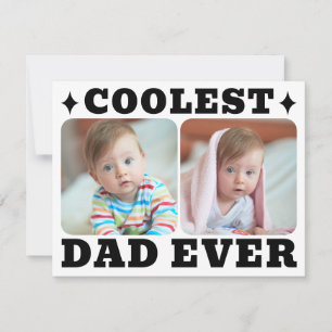 Eerste Vaderdag Koelste Papa Ooit Baby Foto Koel Feestdagenkaart